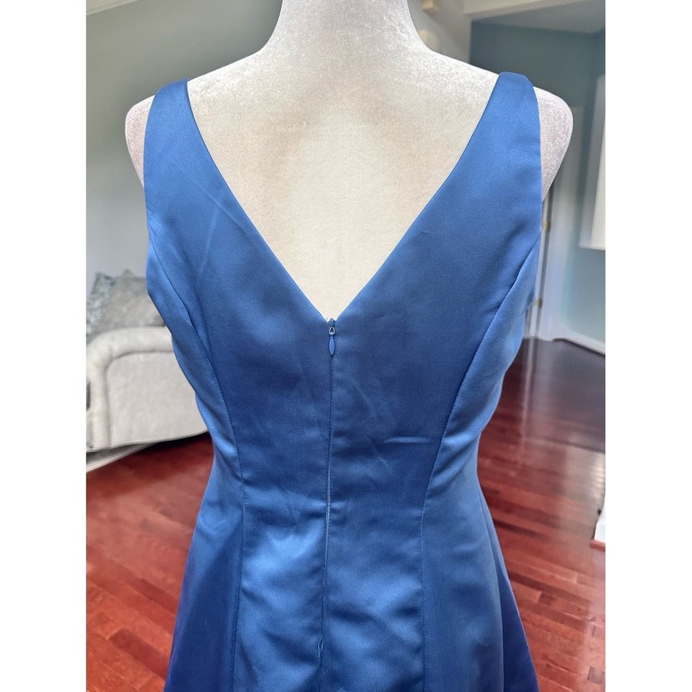 Vintage 2000s Michelangelo Davids Bridal Blue Simple Princess Formal Gown Dress - Picture 3 of 9